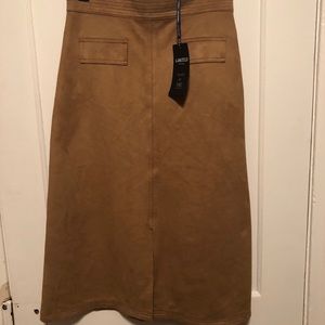 M&S faux suede midi skirt UK 8
